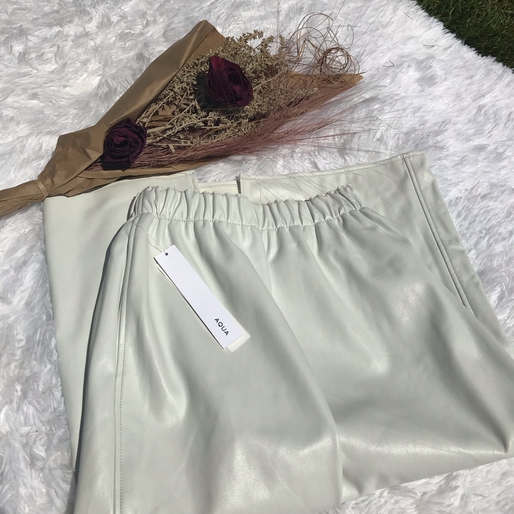 Aqua Womens Faux Leather  Pencil Skirt  - White